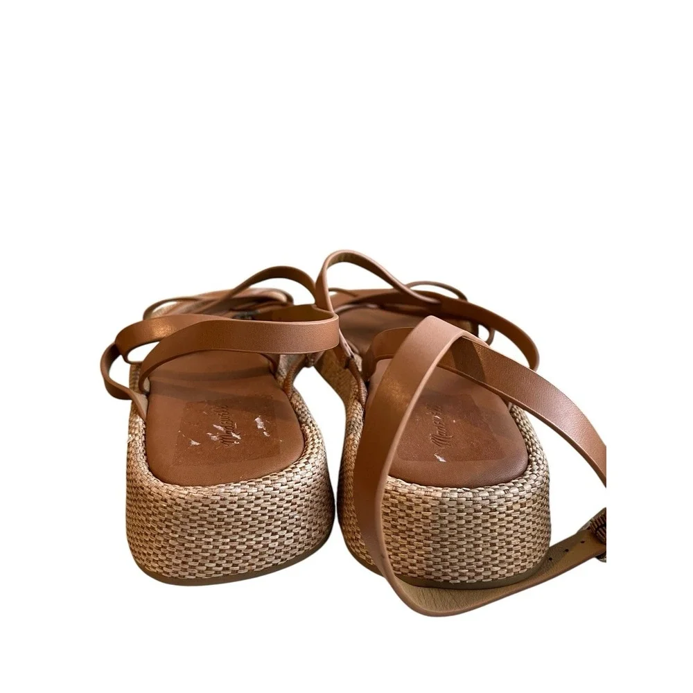 MADEWELL The Sabina‎ Raffia Flatform Sandal in Brown, Size 10